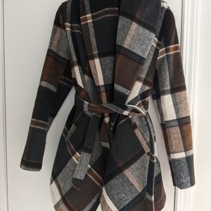 Chicwish Prairie Check Rabato Coat Jacket XXS